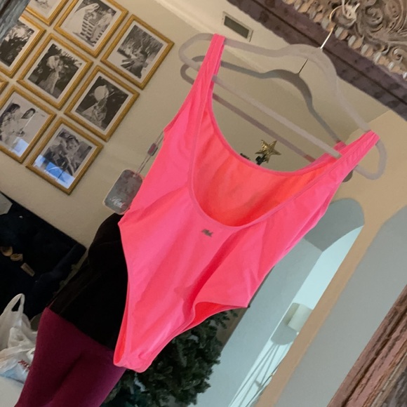 NWT Neon Pink High Cut One Piece Swimsuit - Picture 2 of 4